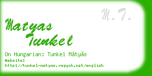 matyas tunkel business card